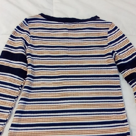 Striped Long Sleeve Top in Navy and White - Picture 8 of 9